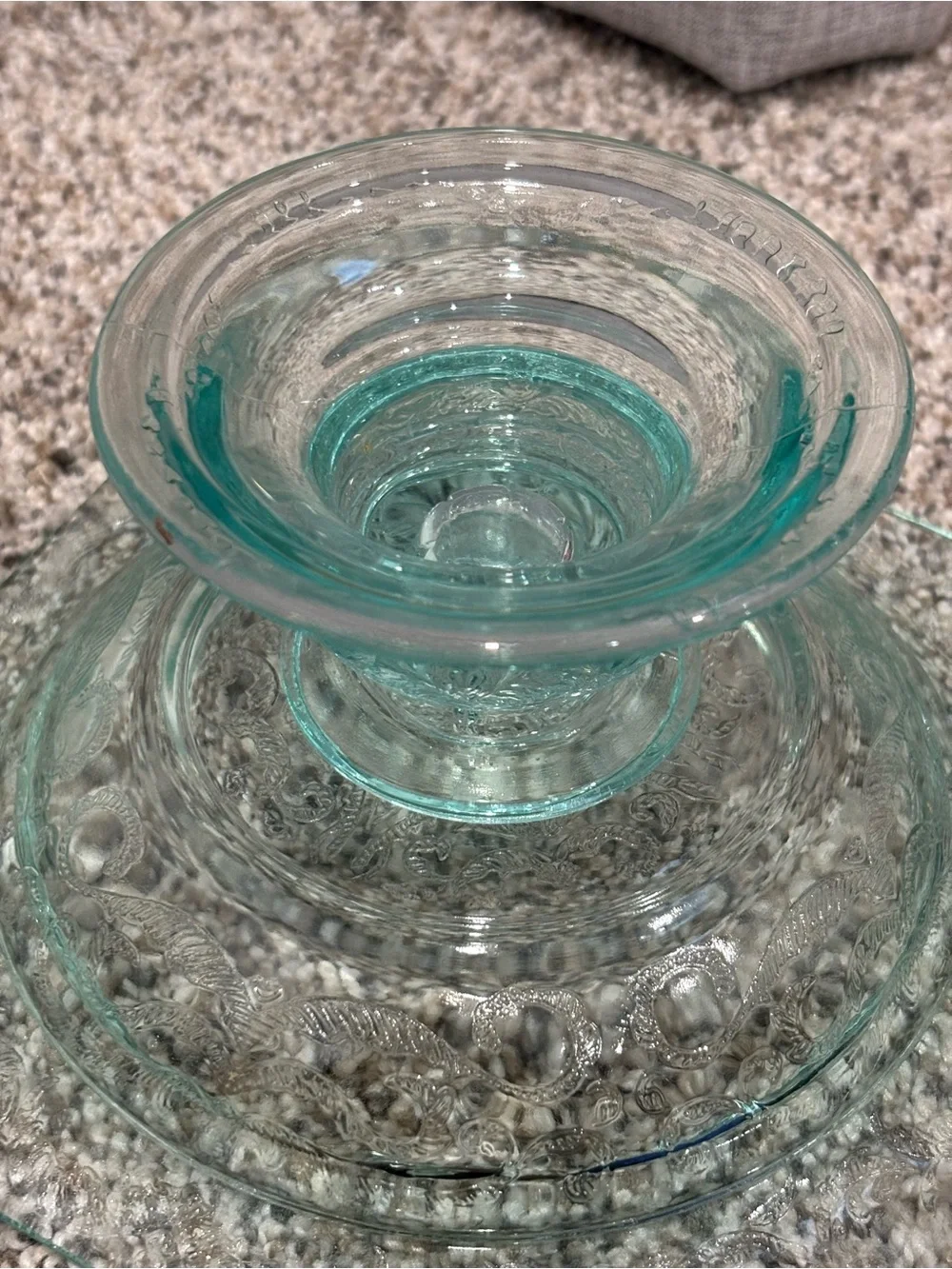 Vintage Indiana Glass Recollections Covered Pedestal Butter Dish Madrid Pattern